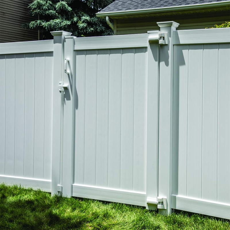 Barrette Outdoor Living Heavy-Duty Modern Wrap Hinge, White Stainless Steel