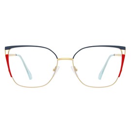Cyxus Cateye Square Blue Light Blocking Glasses for Women Men Anti Eye Strain Computer Glasses 8170 Gold Red