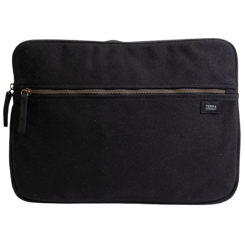 Terra Thread Organic Cotton Laptop Sleeve 15 Inch, Olive Green