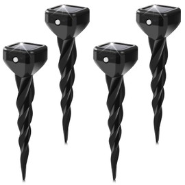 Solar Mole Repellent Stakes, Snake Repellent for Yard, Ultrasonic & Vibrating Deterrent Spikes Waterproof, Effective Get Rid of Vole Groundhog Gopher Skunk Snake Rabbit Chipmunk for Lawn Yard Garden