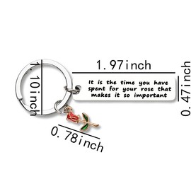 Motivational Quotes Keychain with Rose Charm Inspirational Gifts for Teens Daughter Son Uplifting Encouragement Gifts for Coworker Friends Colleague Staff Employee Volunteer Appreciation Gifts