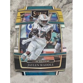 2021 Panini Select Football Jaylen Waddle RC Rookie Black Gold Prizm Die Cut #48 SP