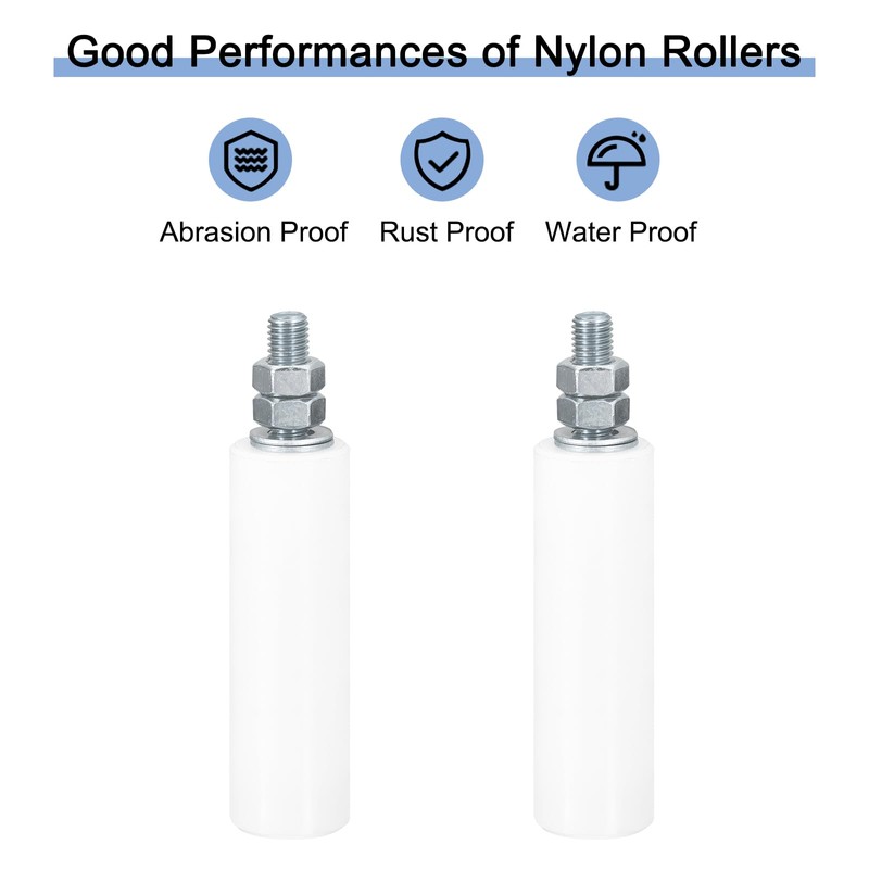 uxcell Gate Roller Guide Adjustable, 6" Sliding Gate Nylon Roller