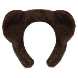 TIOSRU Bear Ears Headband for Washing Face, Brown Costume Head Wear With Cute Animal Ears for Party Cosplay, Fleece Makeup Spa Skincare for Girls Women