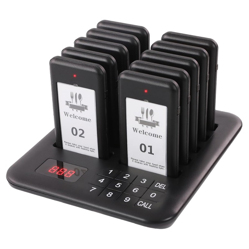 10 Pagers, Single Beeper for Restaurant Pager System Replacement, Additional