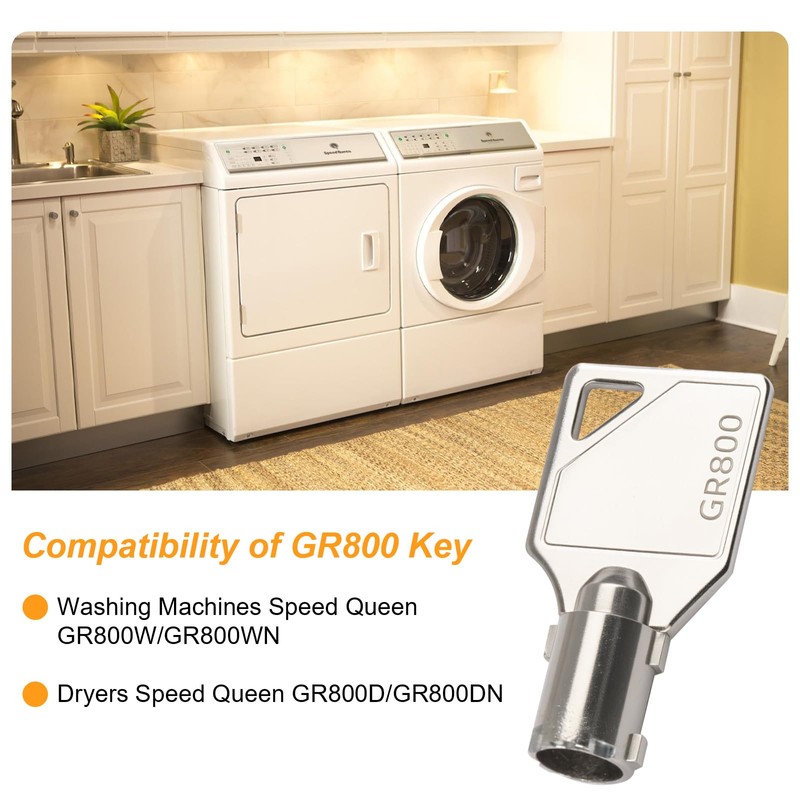 Washer and Dryer Machine Key GR800 Replacement for Speed Queen