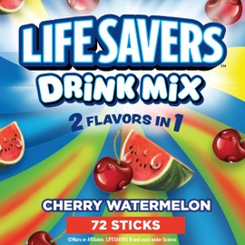 Lifesavers Singles to Go Powdered Drink Mix, Cherry Watermelon, 6 Stick Per Box, 12 Boxes Included for Total of 72 Sticks
