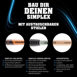 Simplex 3002.040 Soft Hammer Rubber Composition with Malleable Cast Iron Housing and High-Quality Wooden Handle Diameter 40 mm