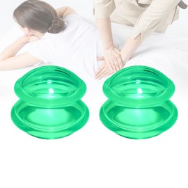 RAYVBLO Silicone Cupping Set for Massage Therapy, Professionally Massage Cup (Green, M*2 Cups)