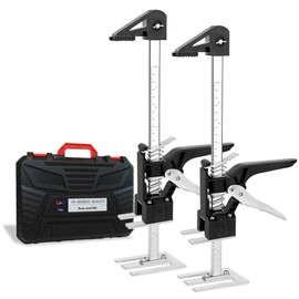Labor Saving Handle 12" Lever Tool Lifts 2pcs, Wall Tile Locator, Multifunctional Lift Height Adjuster, Door Panel, Lifting Cabinet Jack, Lifts 6.69" Holds 330 lbs (Black Swan Tool Box)