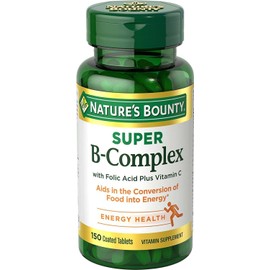 Nature's Bounty Super B Complex Vitamin Supplement Energy Health Support 150 ct