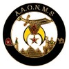 Shriner AAONMS Round Masonic Auto Emblem - [Black & Gold][3''
