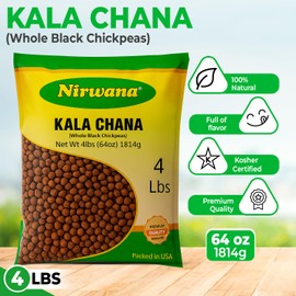 Black Chickpeas (Kala Chana) – Premium Dry Garbanzo Beans for Cooking, Snacking & Meal Prep – High Fiber Pantry Staple 64 oz