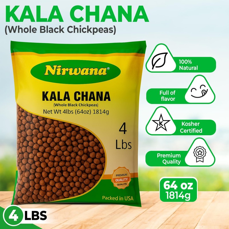 Black Chickpeas (Kala Chana) – Premium Dry Garbanzo Beans for