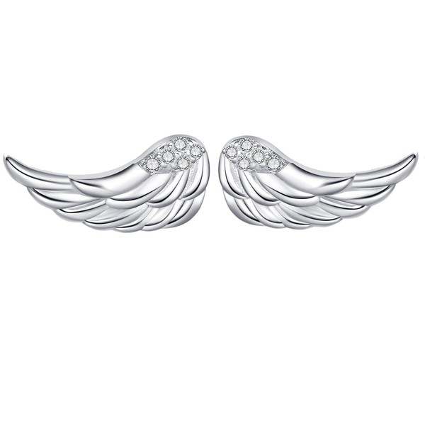 Sterling Silver Angel Wing Stud Earrings. Adjustable Rings, Anklet, 925