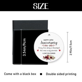 Wedding Anniversary Christmas Ornament Hanging Tree Xmas Keepsake,Happy 20Th Anniversary