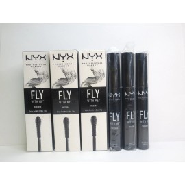 NYX FLY WITH ME MASCARA FWM01 JET BLACK 0.28 OZ BOXED *LOT OF 3*