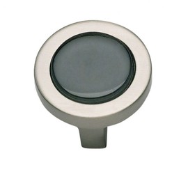 Atlas Homewares 229-BLK-BRN  Black Round Knob, Brushed Nickel