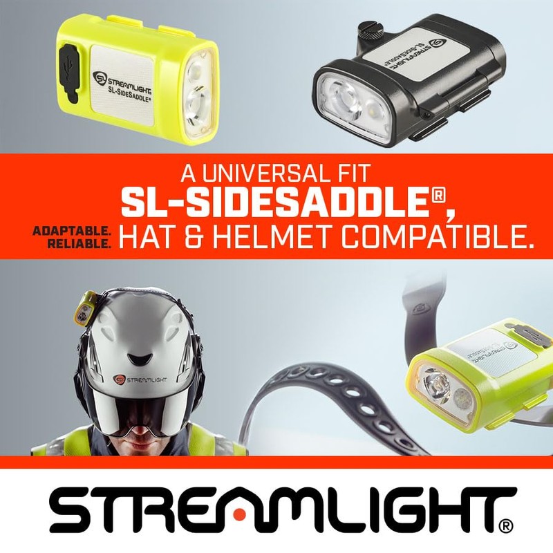 Streamlight 61627 SL-Sidesaddle USB 400-Lumen Rechargeable Hands-Free Universal Hard Hat,