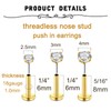 MODRSA Gold Nose Studs Threadless Nose Stud 18g Flat Back