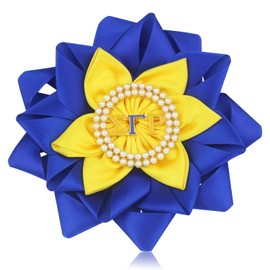5.1" Pearl Sigmaa Gamma Rho Corsage for Women 1922 SGRho Gift SGR Flower Brooch Pin Greek Sorority Paraphernalia Gift for Sisterhood Soror, 5.1", Pearl, pearl