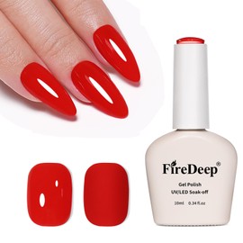 Firedeep 10ml Hema Free Gel Polish Berry Crimson Red Color Gel Nail Polish Soak Off Manicure Gift for Art DIY and Salon