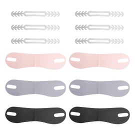 HINFHI 6-Piece Ear-Mounted V-Face Mask, Double Chin Lifter, Simple Solid Color, Universal For Both Men And Women, Reusable, Tightening Face Accessories.