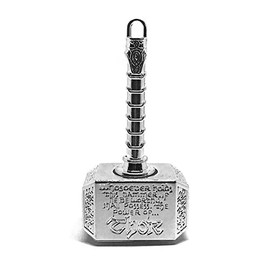 Multibao Thor Hammer Fidget Spinners Metal Fidgeting Hand Finger Spinner Chain Focus EDC ADHD Stress Relief Toy Anti Anxiety Fingertip Gyro Desk Toy Party Favors Supplies Xmas Gift (Silver)