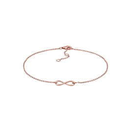 Elli Women's Anklet Infinity 925 Sterling Silver, Facet cut