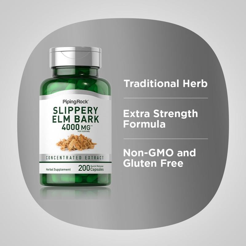 Slippery Elm Bark, 4000 mg (per serving), 200 Quick Release
