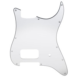 Musiclily Pro 11 Holes ST Strat One Humbucker Guitar Pickguard for American/Mexican Fender Tom Delonge Strat Style Electric Guitar, 3ply White