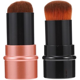 2 Piezas Brocha Telescópica Para Base De Maquillaje Cepillo De Polvo Retráctil Cepillo Para Polvos Sueltos Rubor Portátil El Plastico Rojo Cosmético Polvo Suelto