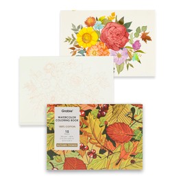 Grabie Watercolor Coloring Book, Watercolor Book, 15 Sheets of Enchanting Creations, A5 (8.3 x 5.8"), Glue Bound, Watercolor Books for Adults: Ignite Your Artistic Expression on 100% Cotton Paper