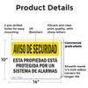 (2 Pack) Facility Protected By Alarm Spanish OSHA Security Notice