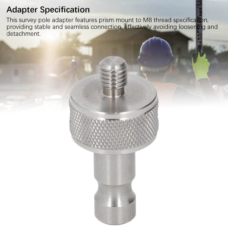 Prism Adapter Knurling Stainless Steel M8 Thread Survey Pole Adapter
