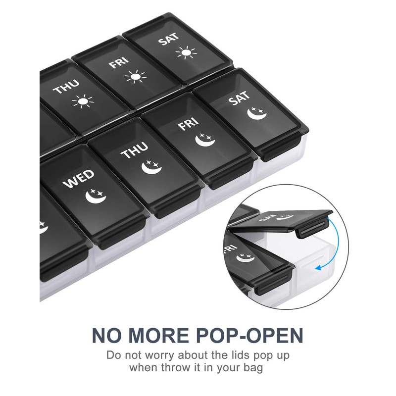 XL Weekly Pill Organizer 2 Times a Day, Fullicon Extra