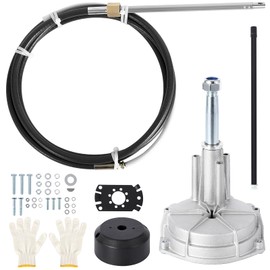 GarveeLife Outboard Steering System, 14 Feet Cable Outboard Steering Kit 3/4" Standard Tapered Shaft for Yachts, Fishing Boats and Waterborne Vehicles - No Steering Wheel