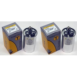 Generic 2 PACK TITAN PRO TRCFD305 30 + 5 UF HVAC Round Dual Motor Run Capacitor 30/5 MFD/UF440/370 HVAC for CENTRAL AIR CONDITIONER A/C PACKARD