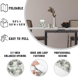 OHEGBXE Gingko Leaf Tissue Box Cover Square, Green Leaves Tissue Box Holder Leather Facial Paper Case Decorative Organizer Holder Dispenser Home Office Car Decor