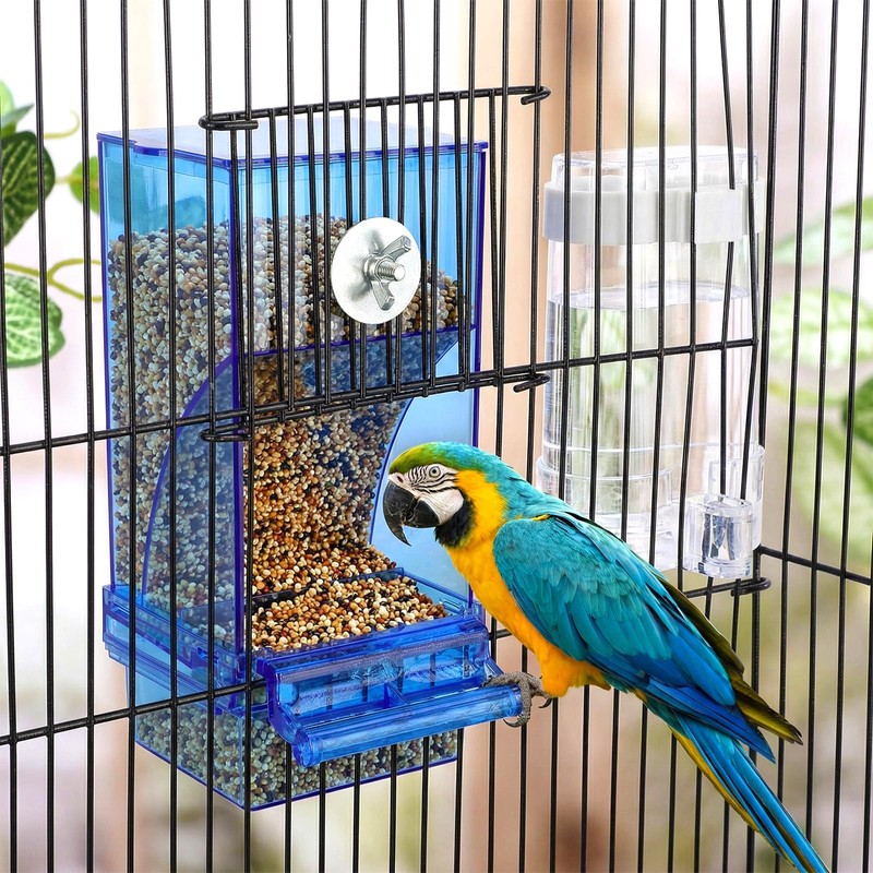 Yaomiao 6 Pcs No Mess Bird Feeders Automatic Clear Parrot