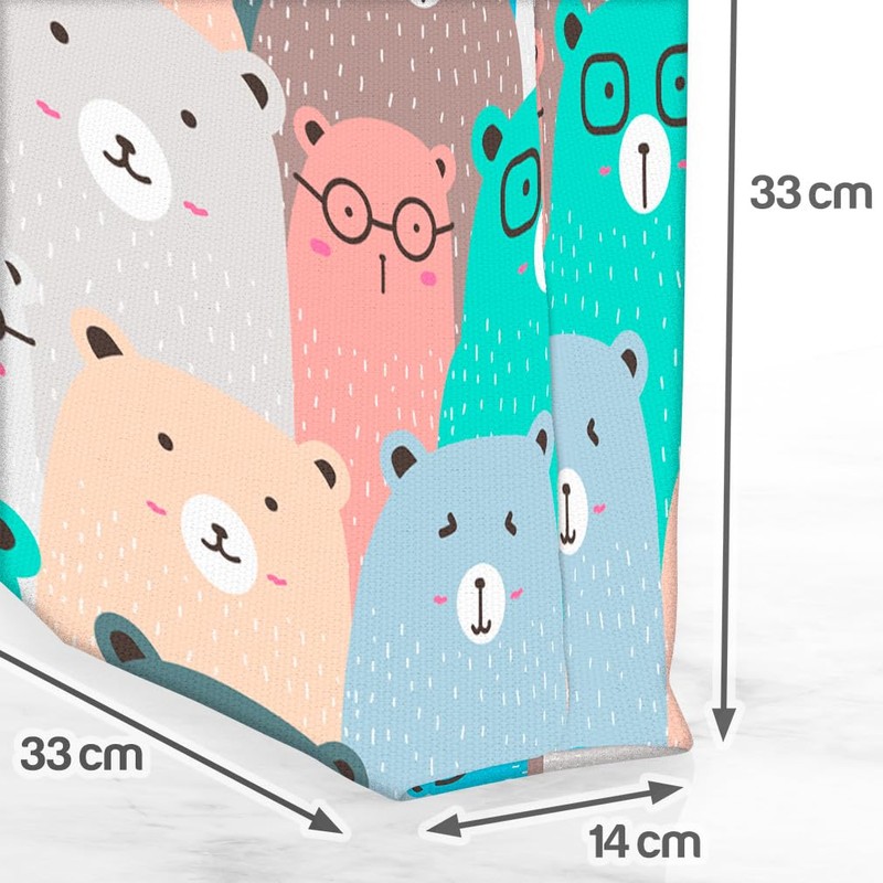 VOID Bären Brillen Bunt Comic Tasche 33x33x14cm,15l Einkaufs-Beutel Shopper Einkaufs-Tasche
