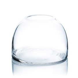 WGV Dome Vase, Width 8" Height 5.7" Clear Elegant Glass Planter Terrarium Gathering Storage Jar Taper up Floral Container for Wedding Party Ceremony Event Office Home Decor, 1 Piece