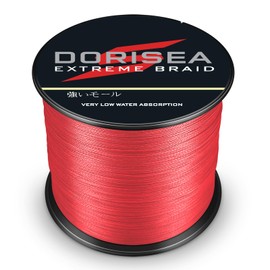 Dorisea Extreme Braid 100% Pe 1000m/328Yards Braided Fishing Line 6-500lb Test Fishing Wire Fishing Line Abrasion Resistant Incredible Superline Zero Stretch Small Diameter Red 100lb/0.55mm
