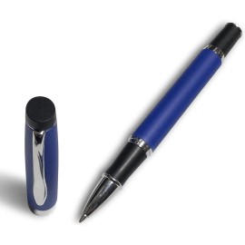 Lanier Pens Gripper Rollerball Pen - Matt Blue with Anti Slip Grip (Budget Friendly Pen)