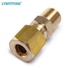 LTWFITTING Brass 1/4 OD x 1/8 Male NPT Compression Connector