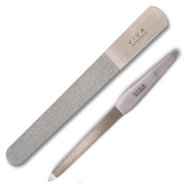 Nail File Diamond Deb Nail File Set Foot Dresser Stainless Steel - Double Sided Diamond Dust Coating Podiatry Foot Care Instruments Professional Quality Product Chiropody File - Viva (20cm)