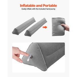 VEVOR Paracolpi per Letto per Bambini Piccoli, 1205 x 160 x 180 mm di Protezione per Letto Gonfiabile con Pompa Manuale, Paracolpi Antiscivolo per Bambini Letti Leggero e Portatile 2 Pezzi