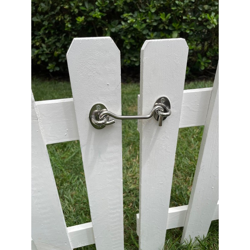 TOPYWMSP Hook and Eye Latch 2Pcs 6 Inch Stainless Steel