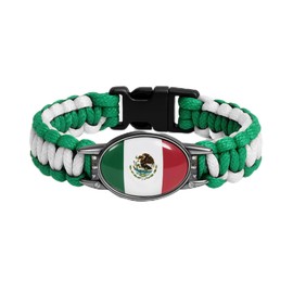 HARPERA Mexican Flag Color Bracelet, Proud Mexican Pride, Proud Mexican Pride, Men's Paracord Bracelet | Ideal for Hiking, Camping, Fishing & More | Stylish Design, Lightweight, and Gift-Ready