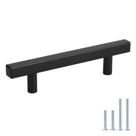 96mm Cabinet Pulls Black Kitchen Cabinet Handles Black 10 Pack - Peaha PHJ22BK 3.75 Cabinet Pulls Bathroom Cabinet Hardware for Desk, Wardrobe, Bedroom
